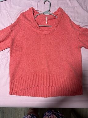 Free People Coral Knit Sweater